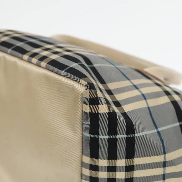 BURBERRY Nova Check Black label Hand Bag Nylon Blue Auth mr478 - Picture 9 of 16